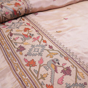 Peach Floral Embroidery Tissue Fabric WI-29175 - TradeUNO