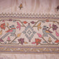 Peach Floral Embroidery Tissue Fabric WI-29175