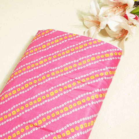 Pink Bandhani Print Gaji Silk GT-17513