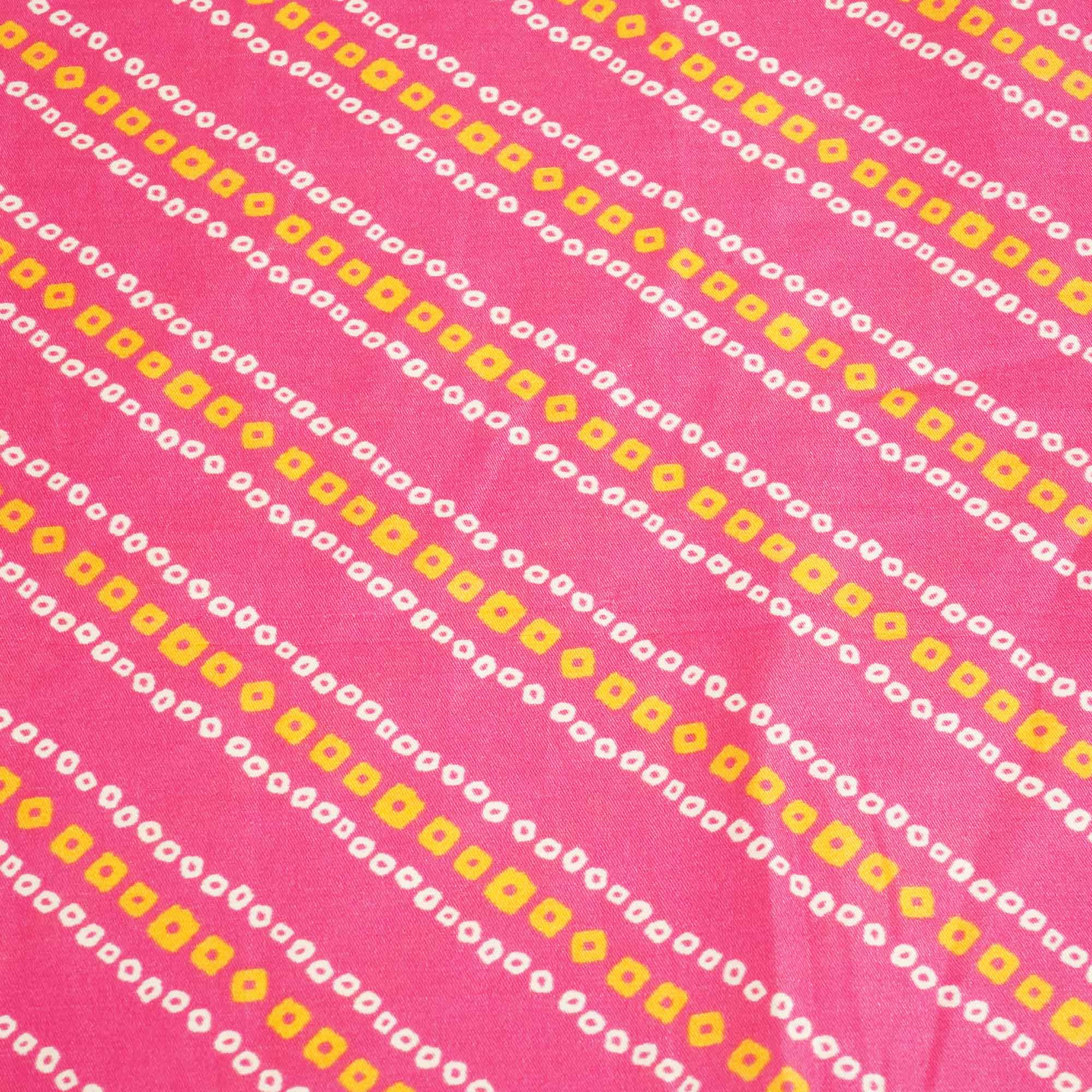 Pink Bandhani Print Gaji Silk GT-17513