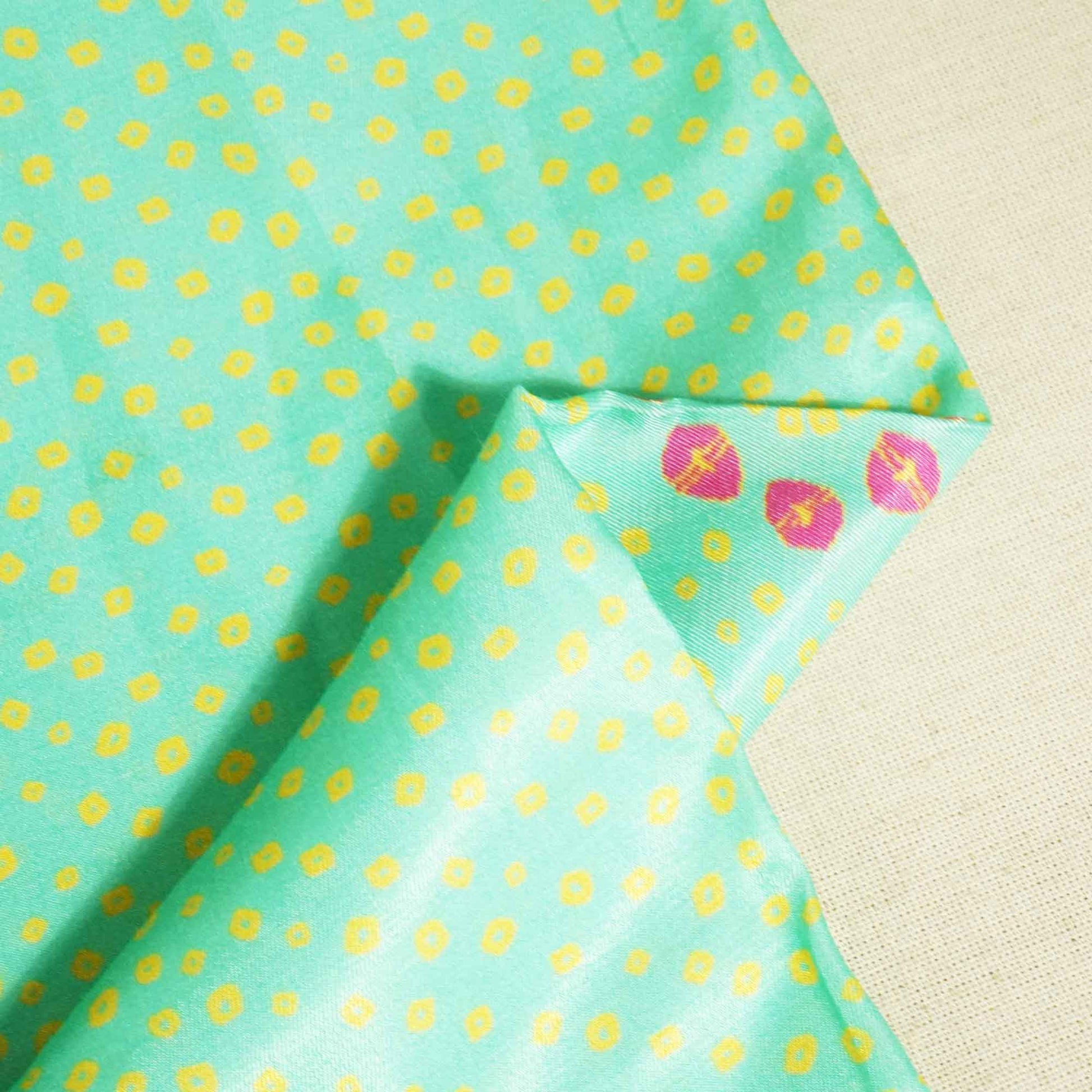 Light Green Bandhani Print Gaji Silk GT-17522