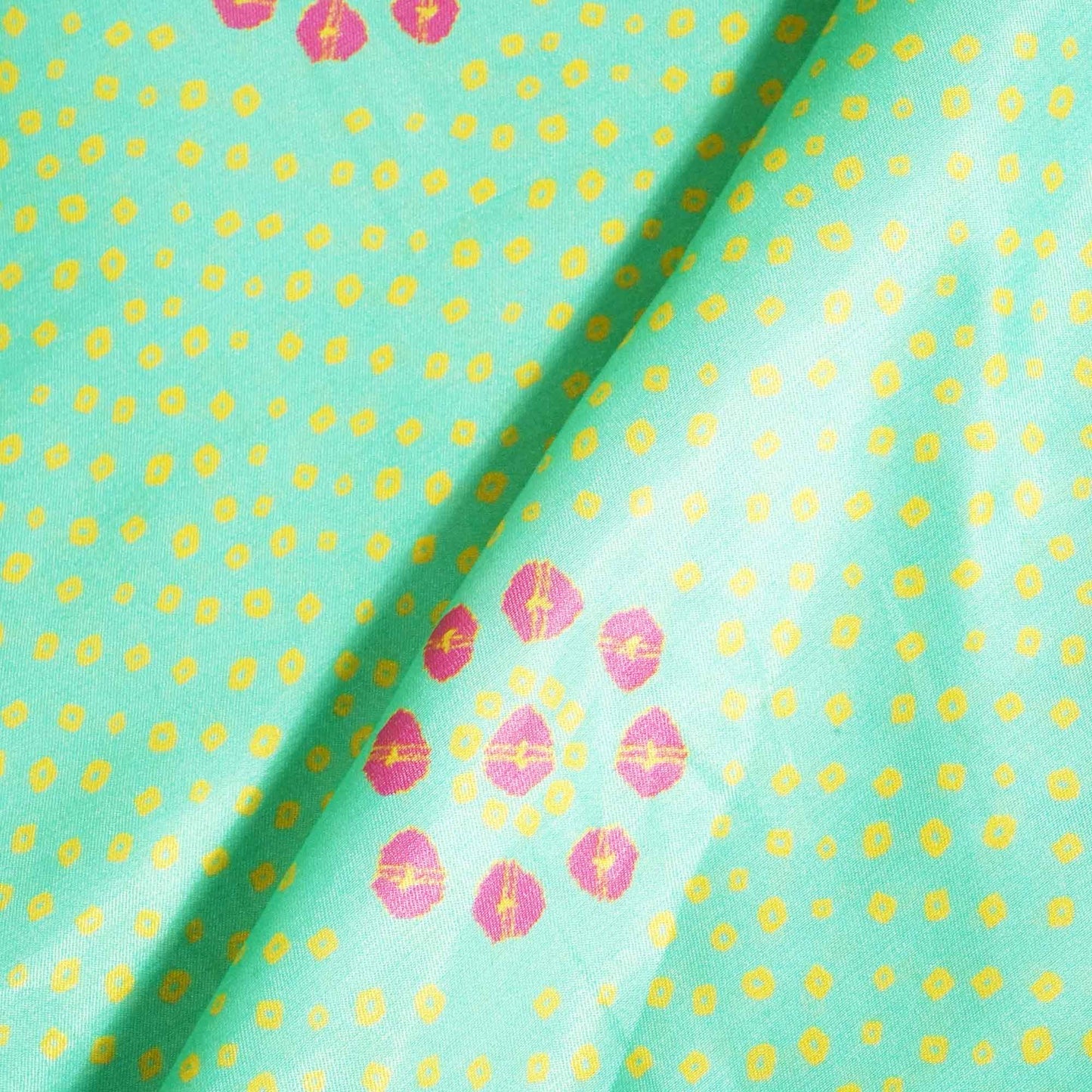 Light Green Bandhani Print Gaji Silk GT-17522