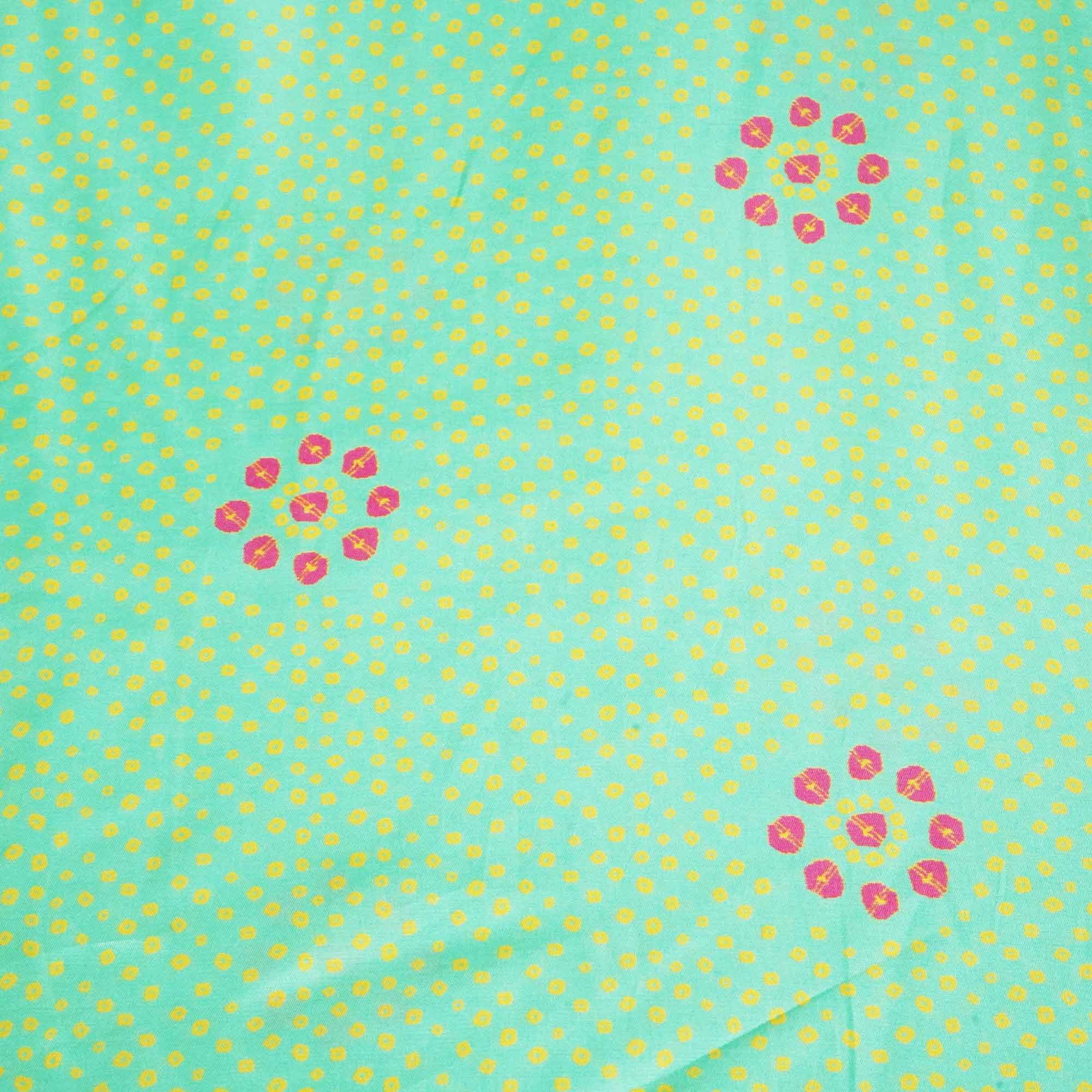 Light Green Bandhani Print Gaji Silk GT-17522