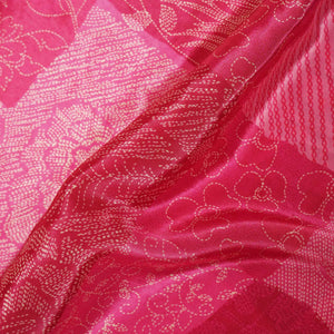 Dark Pink Chec Floral Print Crepe GT-17524