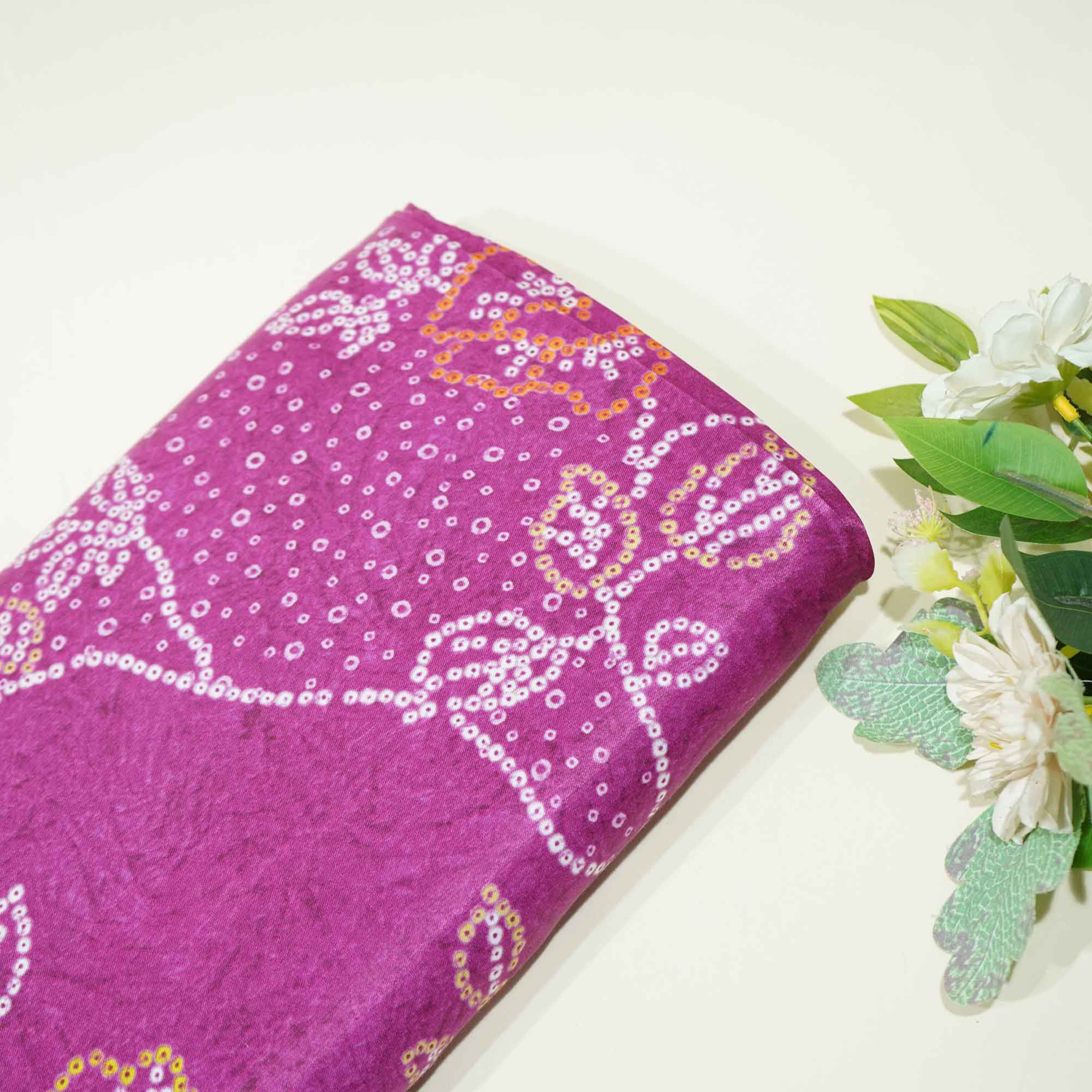 Pink Bandhani Print Gaji Silk GT-17528