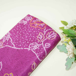 Pink Bandhani Print Gaji Silk GT-17528