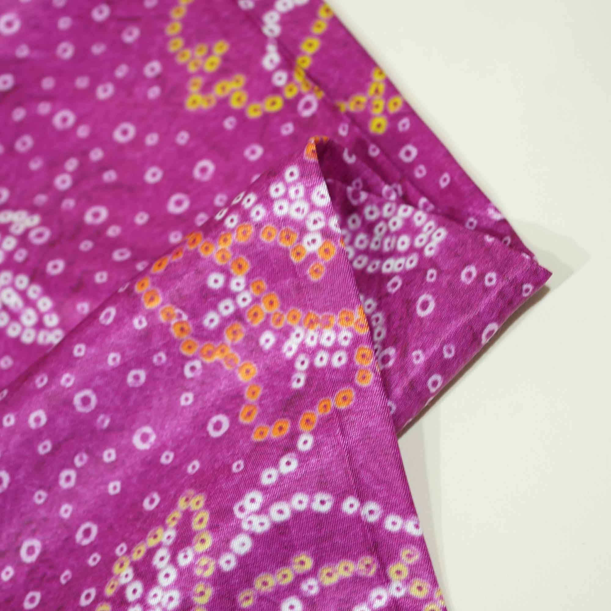 Pink Bandhani Print Gaji Silk GT-17528