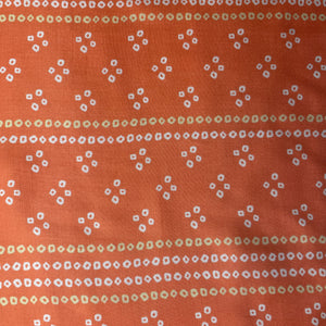 Orange Bandhani Print Gaji Silk Fabric 17530
