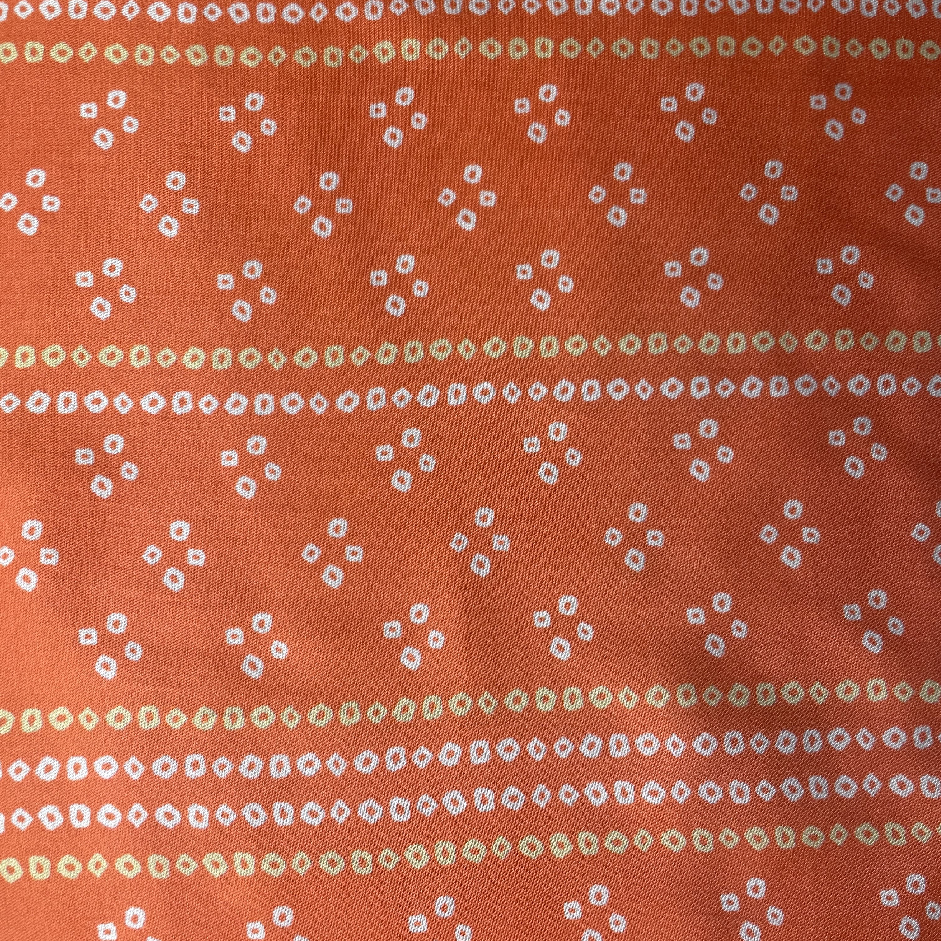 Orange Bandhani Print Gaji Silk Fabric 17530