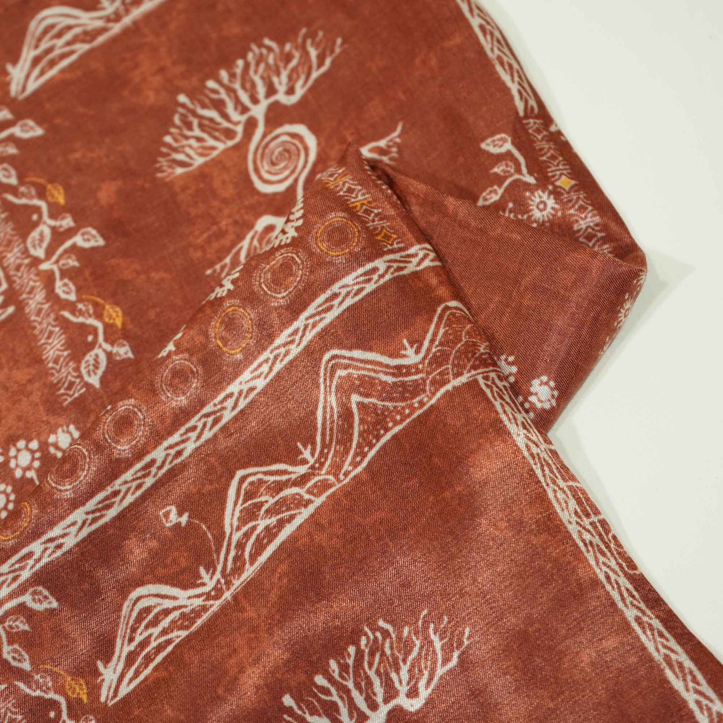 Brown Madhubani Print Gaji Silk GT-17540