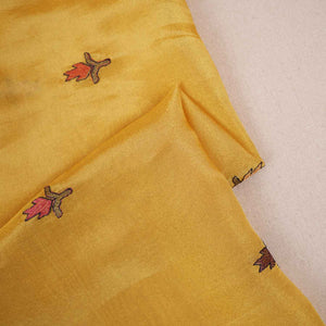 Yellow Floral Embroidery Tissue Fabric WI-29176 - TradeUNO