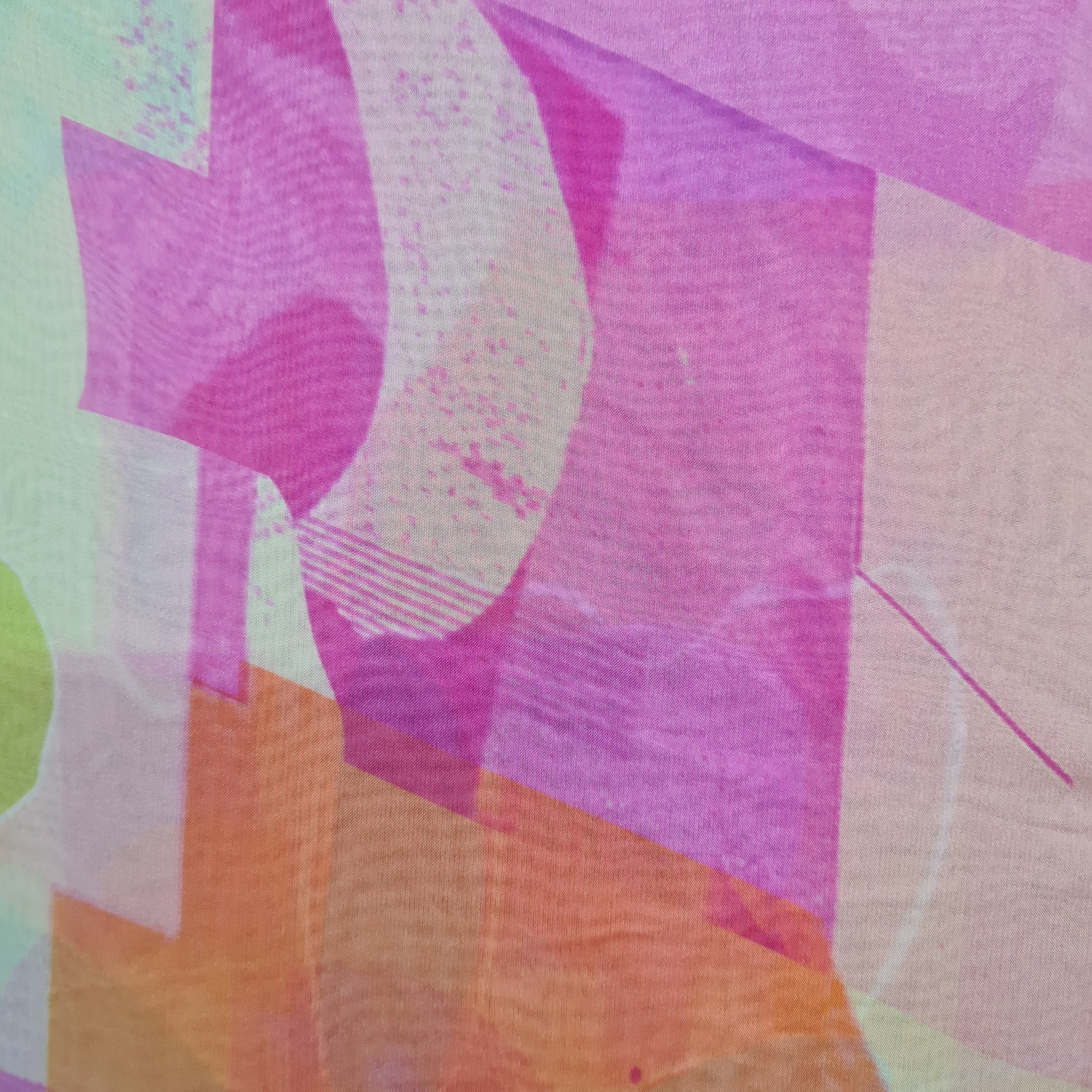 Premium Pink Abstract Print Organza Fabric