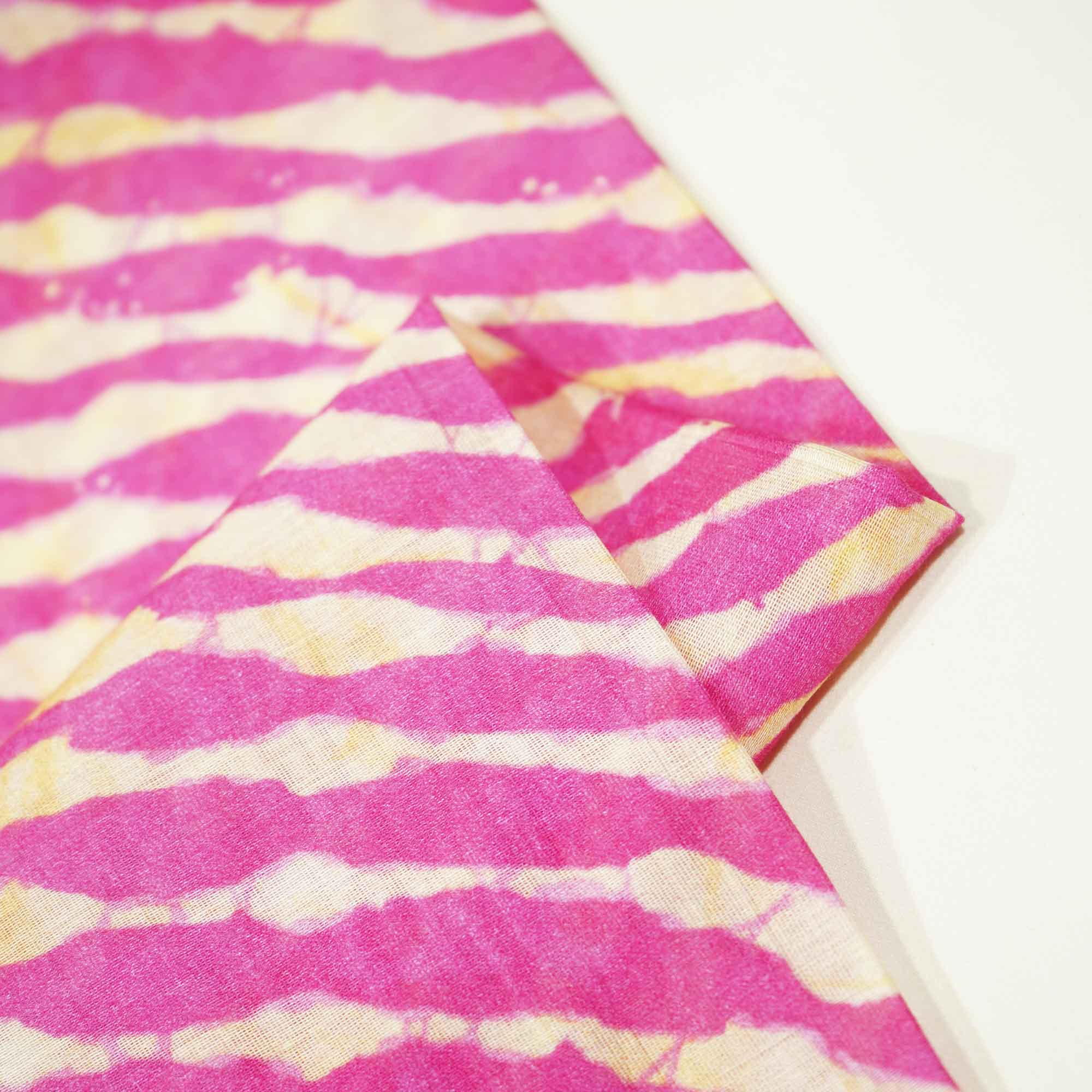 Pink Lehariya Chanderi Print Chanderi Silk Fabric GT-42-17702