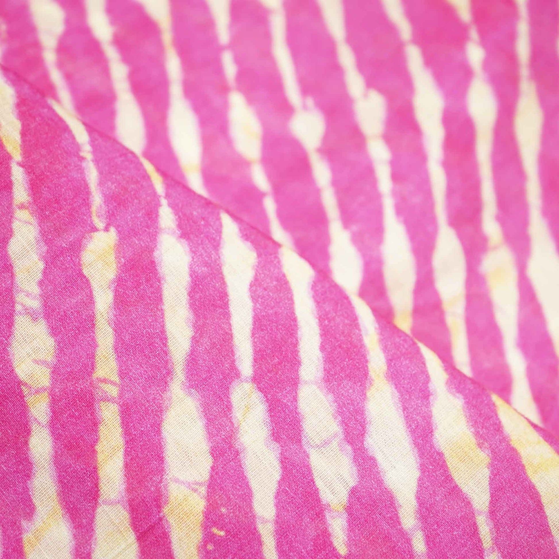 Pink Lehariya Chanderi Print Chanderi Silk Fabric GT-42-17702