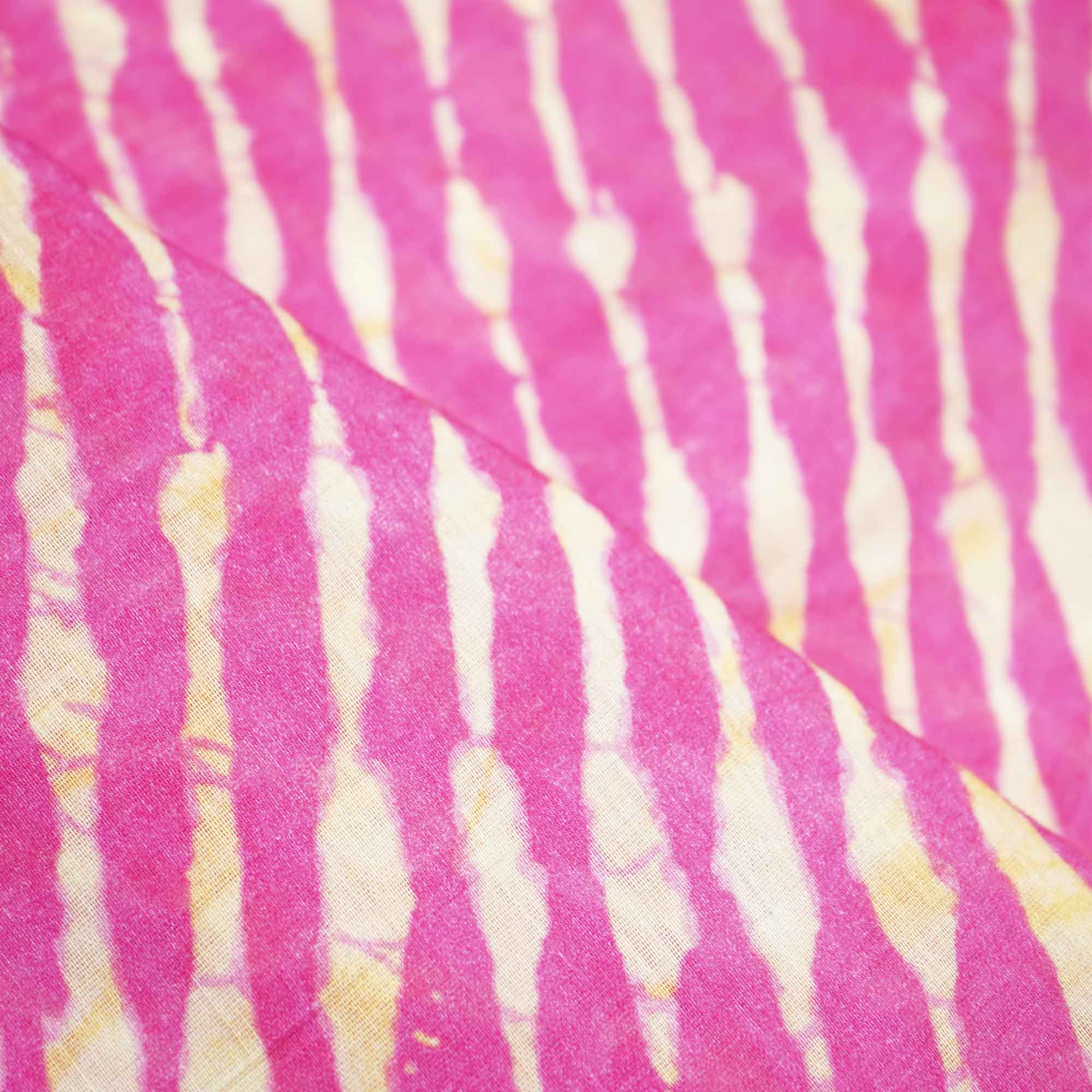 Pink Lehariya Chanderi Print Chanderi Silk Fabric GT-42-17702