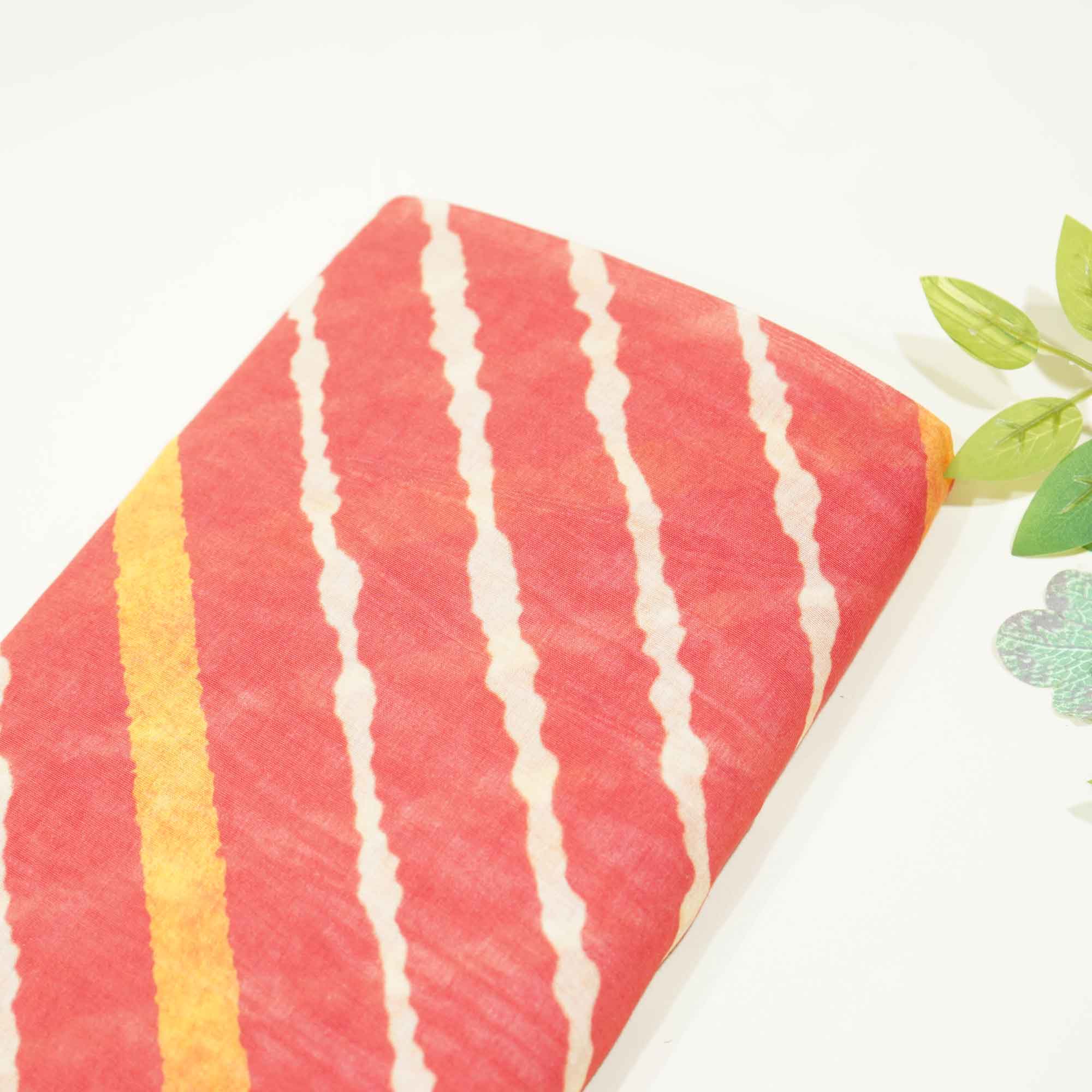 Red Lehariya Chanderi Print Chanderi Silk Fabric GT-42-17706
