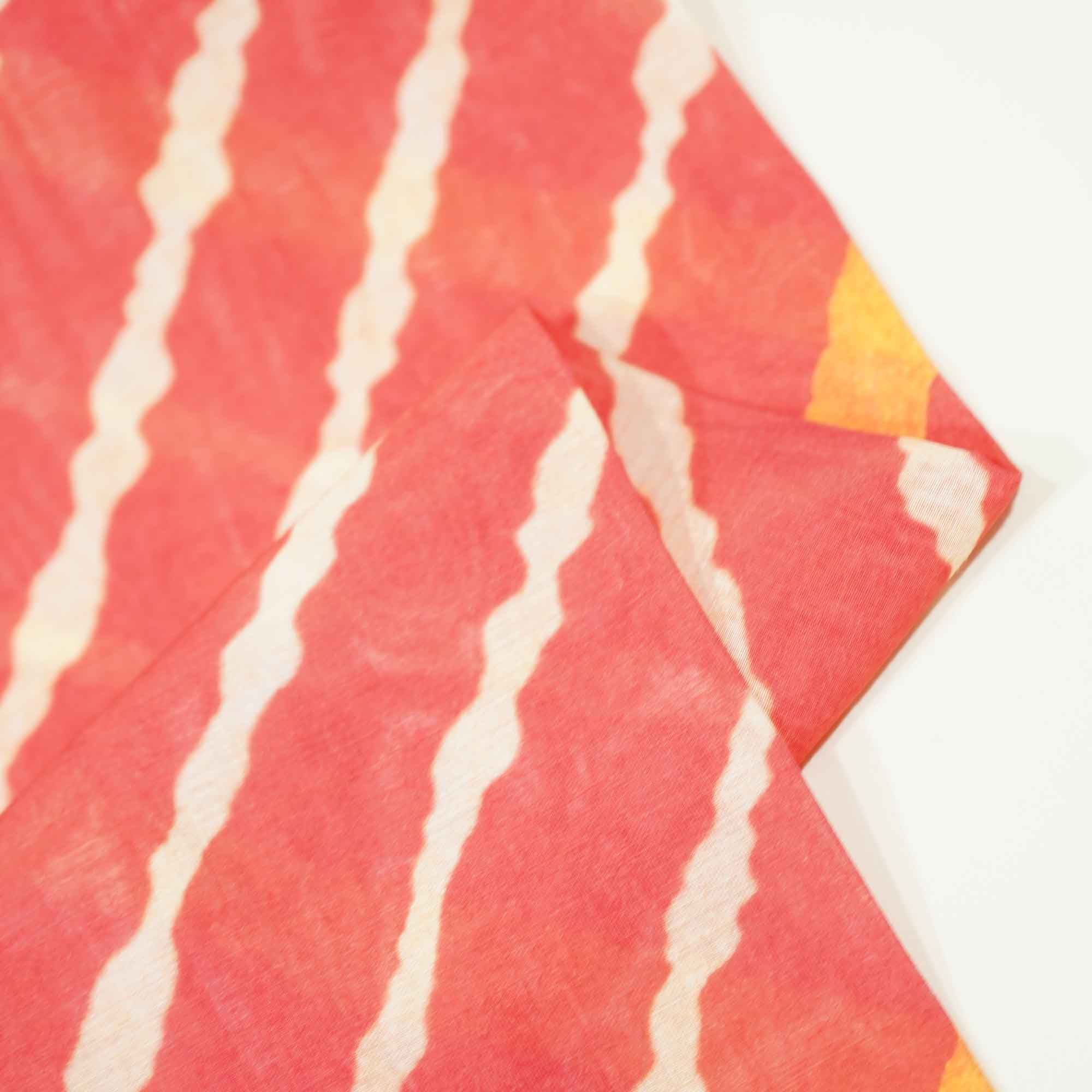 Red Lehariya Chanderi Print Chanderi Silk Fabric GT-42-17706