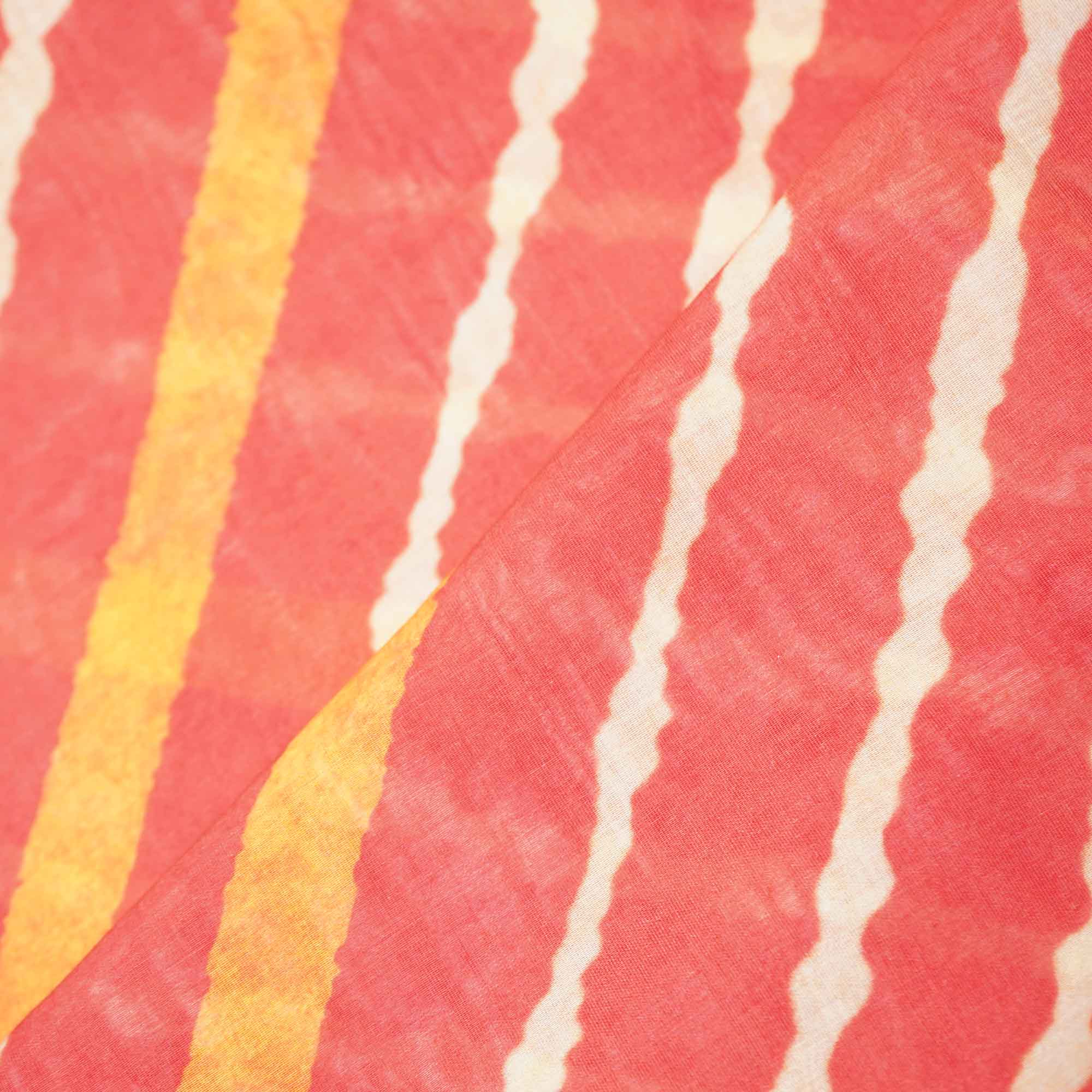 Red Lehariya Chanderi Print Chanderi Silk Fabric GT-42-17706