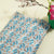 Sky Blue Indigo Floral Print Mulmul Fabric GT-90-17710