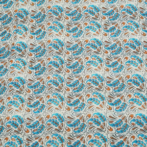 Sky Blue Indigo Floral Print Mulmul Fabric GT-90-17710