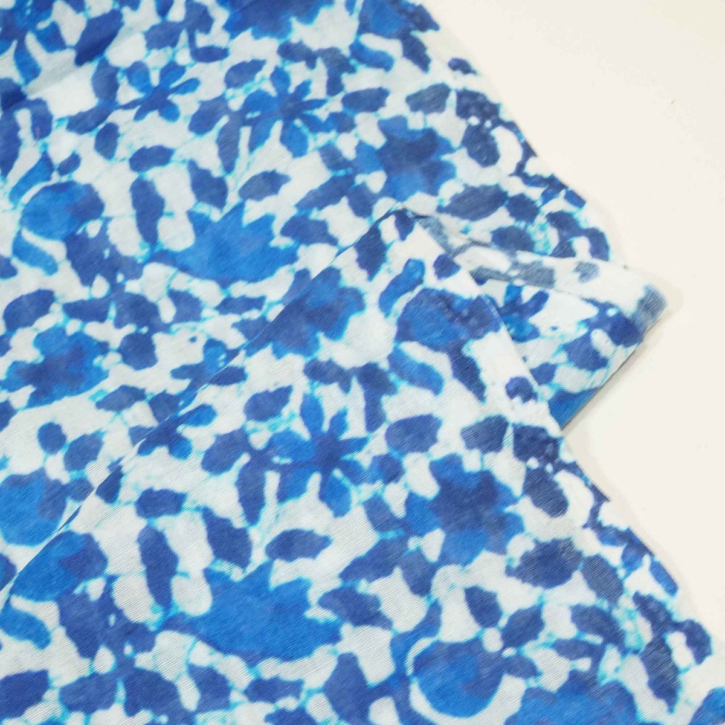 Blue and White Indigo Handblock Print Mulmul Fabric GT-90-17711