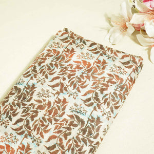 Brown Handblock Print Mulmul Fabric GT-90-17720