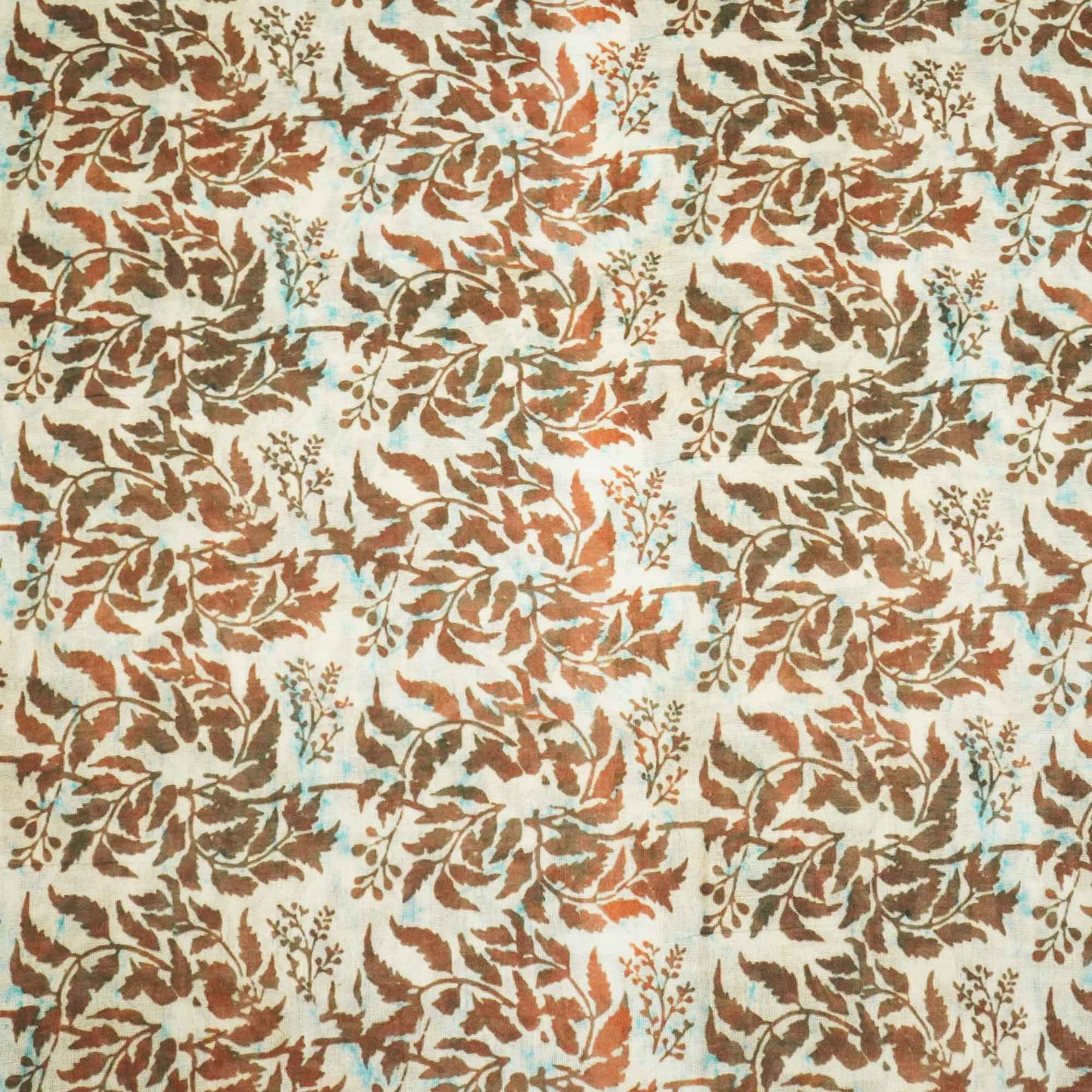 Brown Handblock Print Mulmul Fabric GT-90-17720