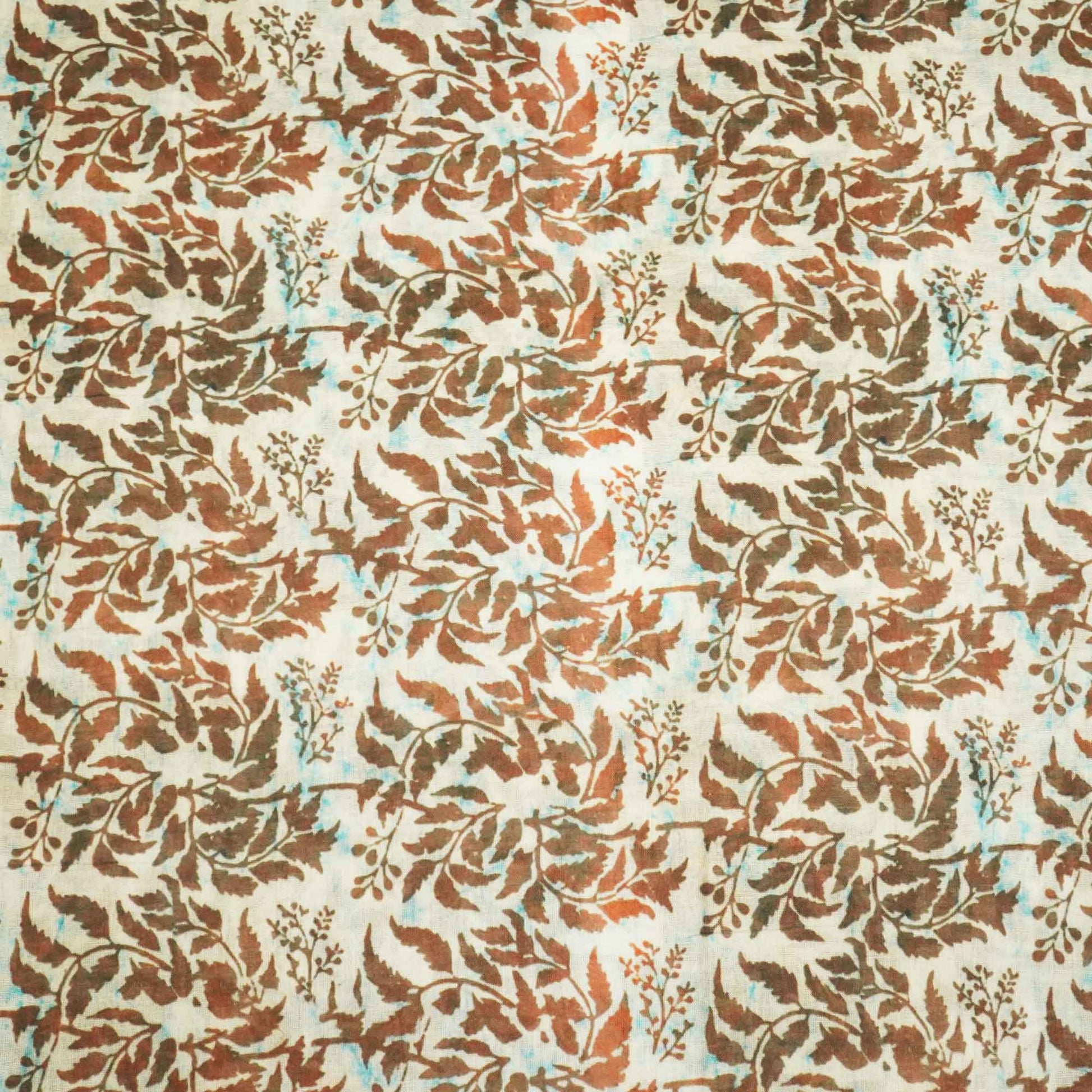 Brown Handblock Print Mulmul Fabric GT-90-17720