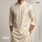 Off White Dyeable Booti Moonga Silk Fabric KRE-24506 - TradeUNO