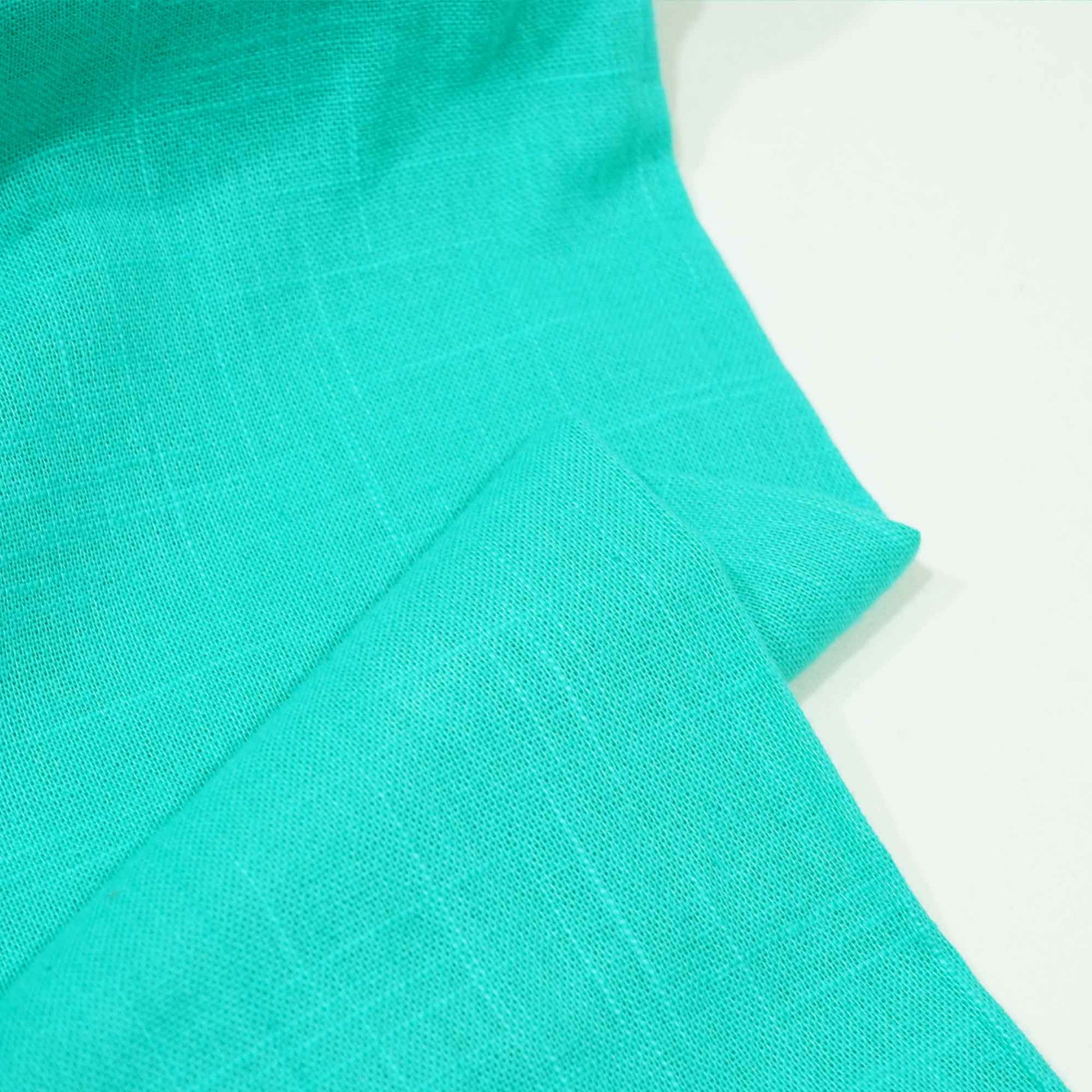 Mint Green Solid Fabric Cotton Linen Slub 1501 SG-17831