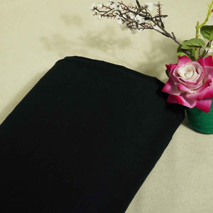 Black Solid Fabric Cotton Linen Slub 1501 SG-17834