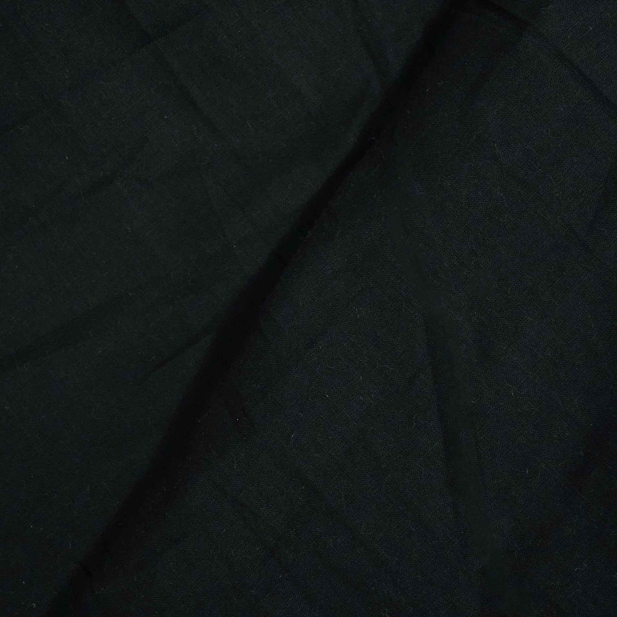Black Solid Fabric Cotton Linen Slub 1501 SG-17834