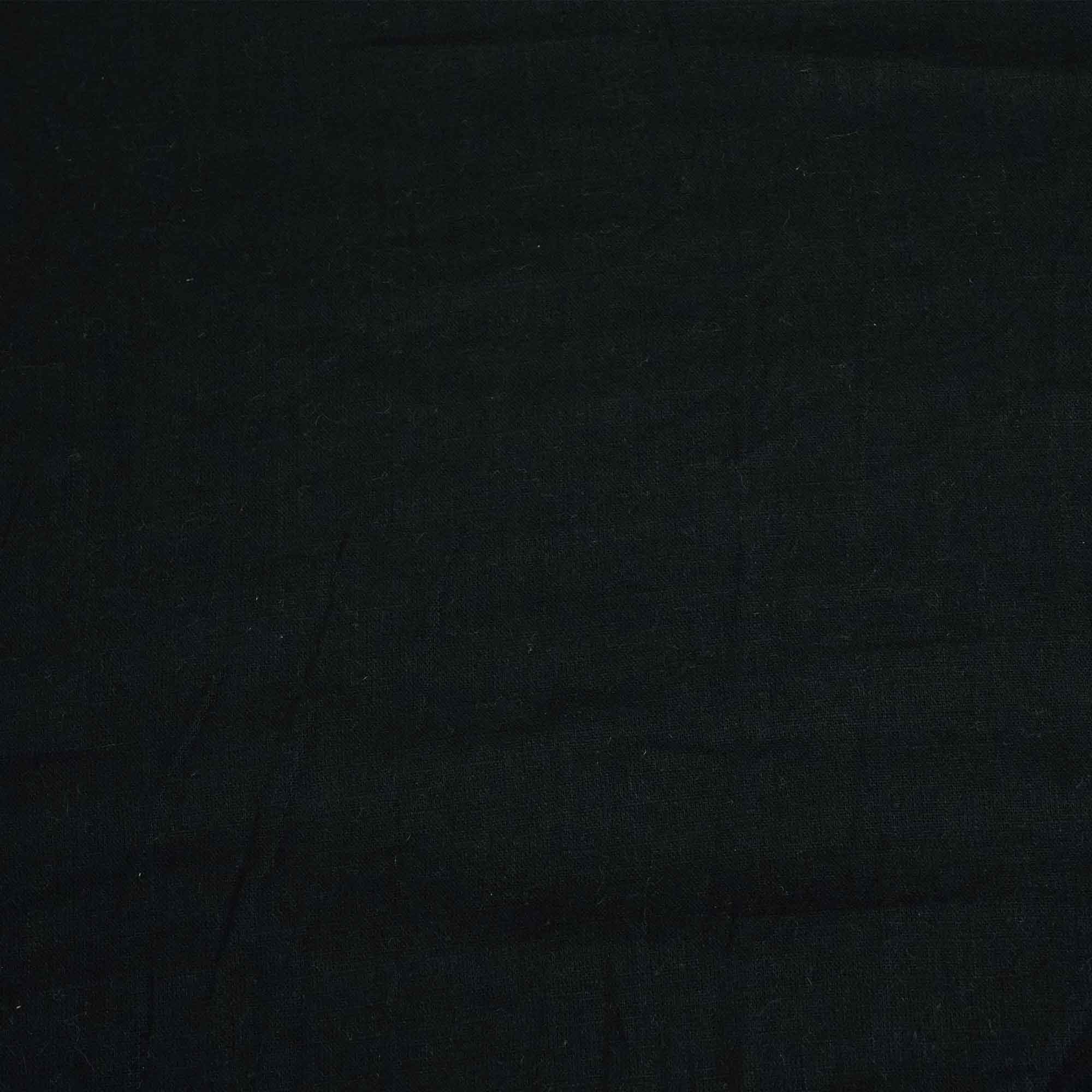 Black Solid Fabric Cotton Linen Slub 1501 SG-17834