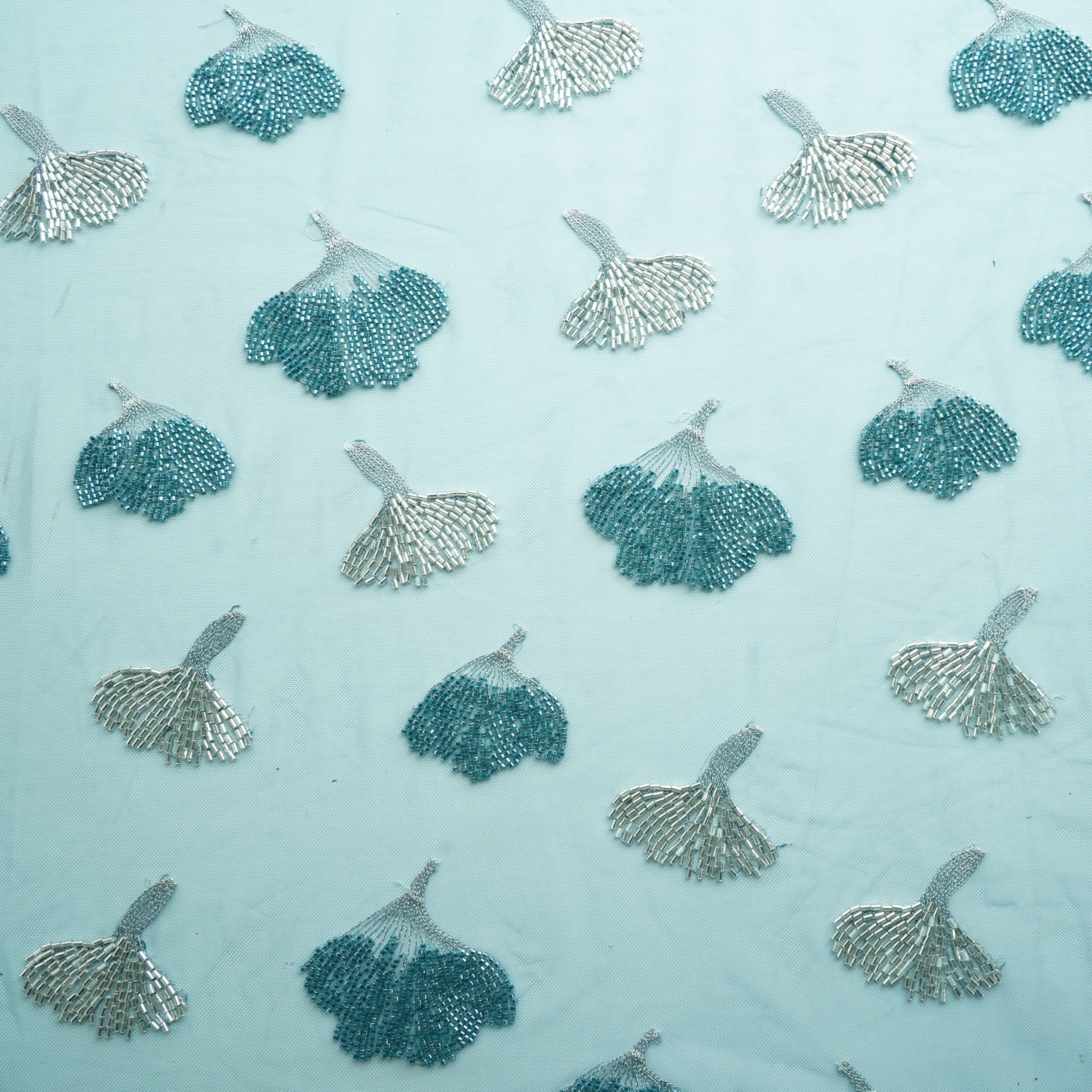 Morepeach Cutdana Sequins Embroidery Net Fabric
