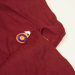 Maroon Gamthi Mirror Embroidery Mulmul Fabric 285 RC-17940