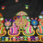 Black Gamthi Mirror Embroidery Mulmul Fabric 285 RC-17941