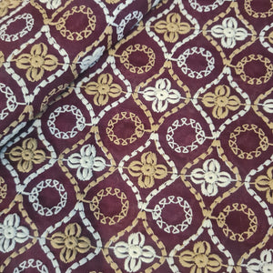 Maroon Thread Embroidery Cotton Fabric 18001