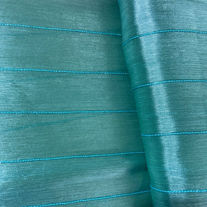 Sea Green Embroidery Chiffon Organza Fabric