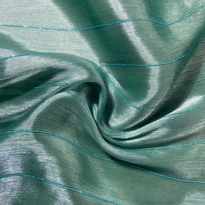 Sea Green Embroidery Chiffon Organza Fabric