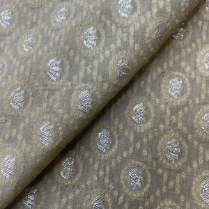 Beige Traditional Buti Dyeable Chanderi Fabric 18064