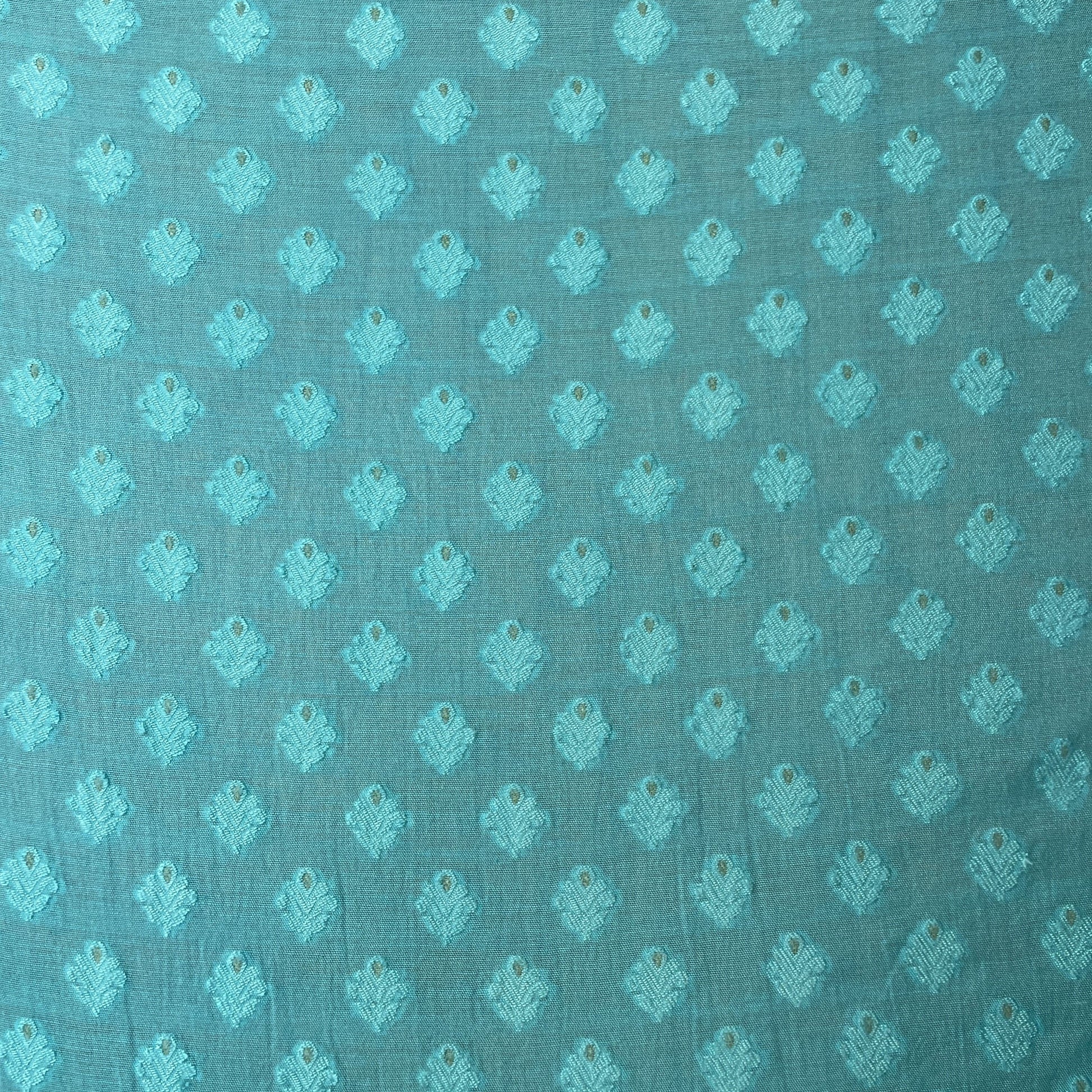 Ocean Blue Zari Traditional Jacquard Cotton Silk Patola Dyeable 18066