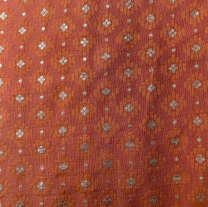 Carrot Red Traditional Jacquard Cotton Silk Patola Dyeable 18071