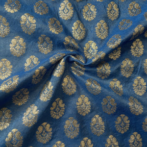 Blue zari paisley chanderi fabric Chanderi Zari Jacquard 18072