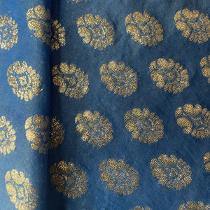 Blue zari paisley chanderi fabric Chanderi Zari Jacquard 18072