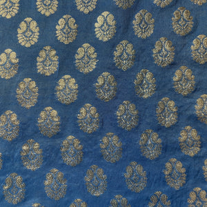 Blue zari paisley chanderi fabric Chanderi Zari Jacquard 18072