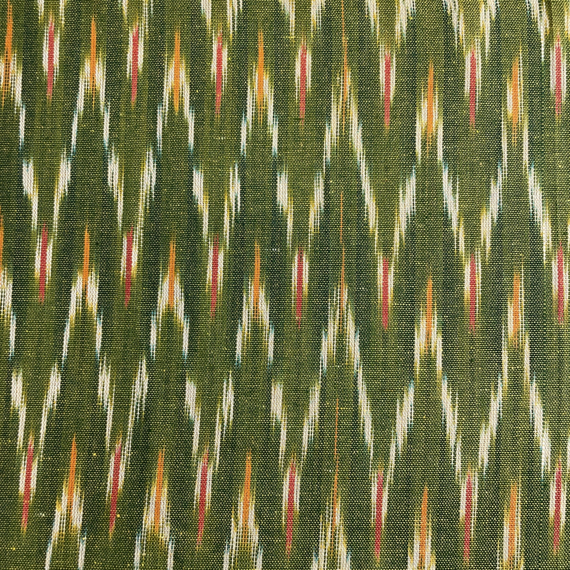 Green Ikkat Print Cotton Fabric 18115
