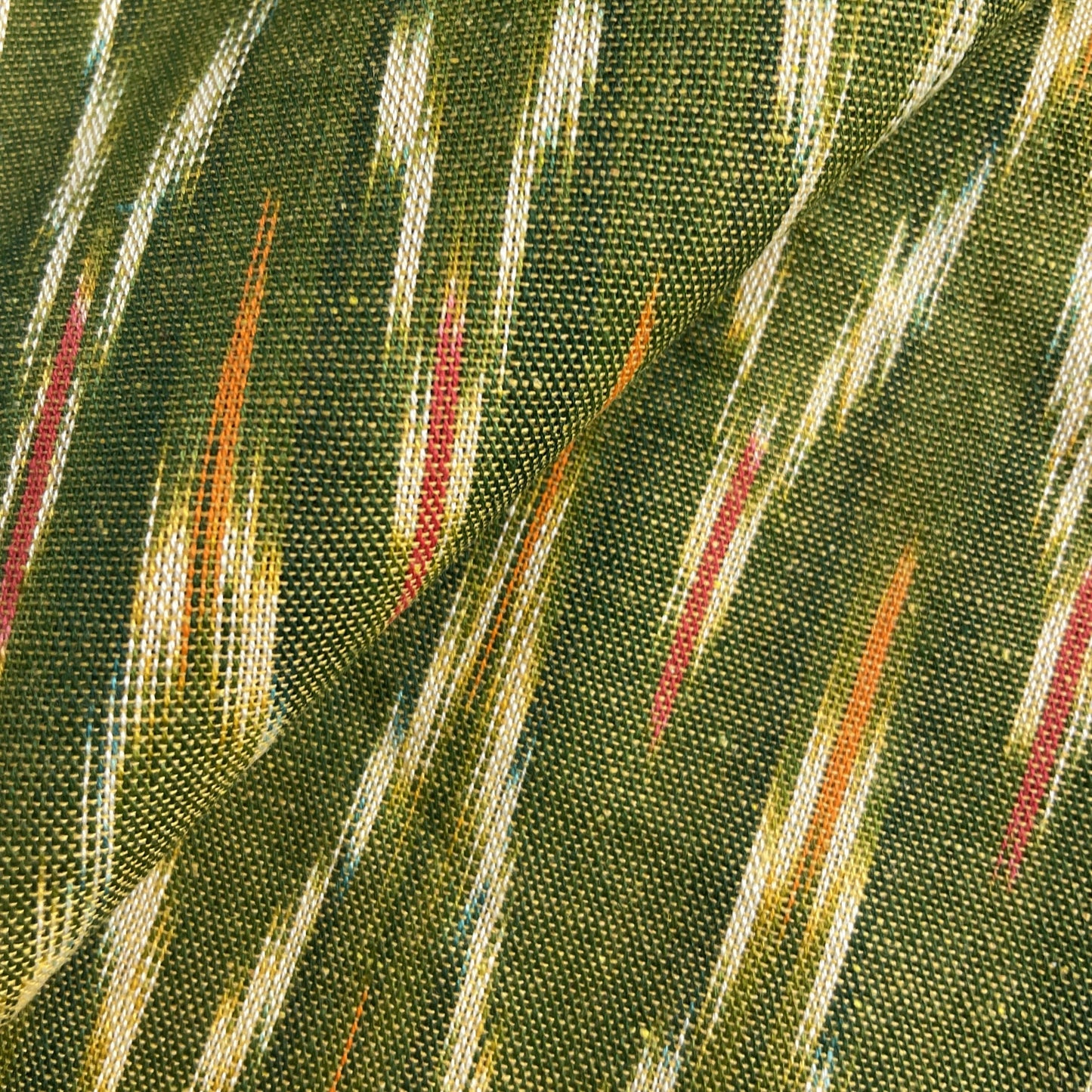 Green Ikkat Print Cotton Fabric 18115