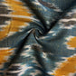 Olive Green Ikkat Print Cotton Fabric 18116