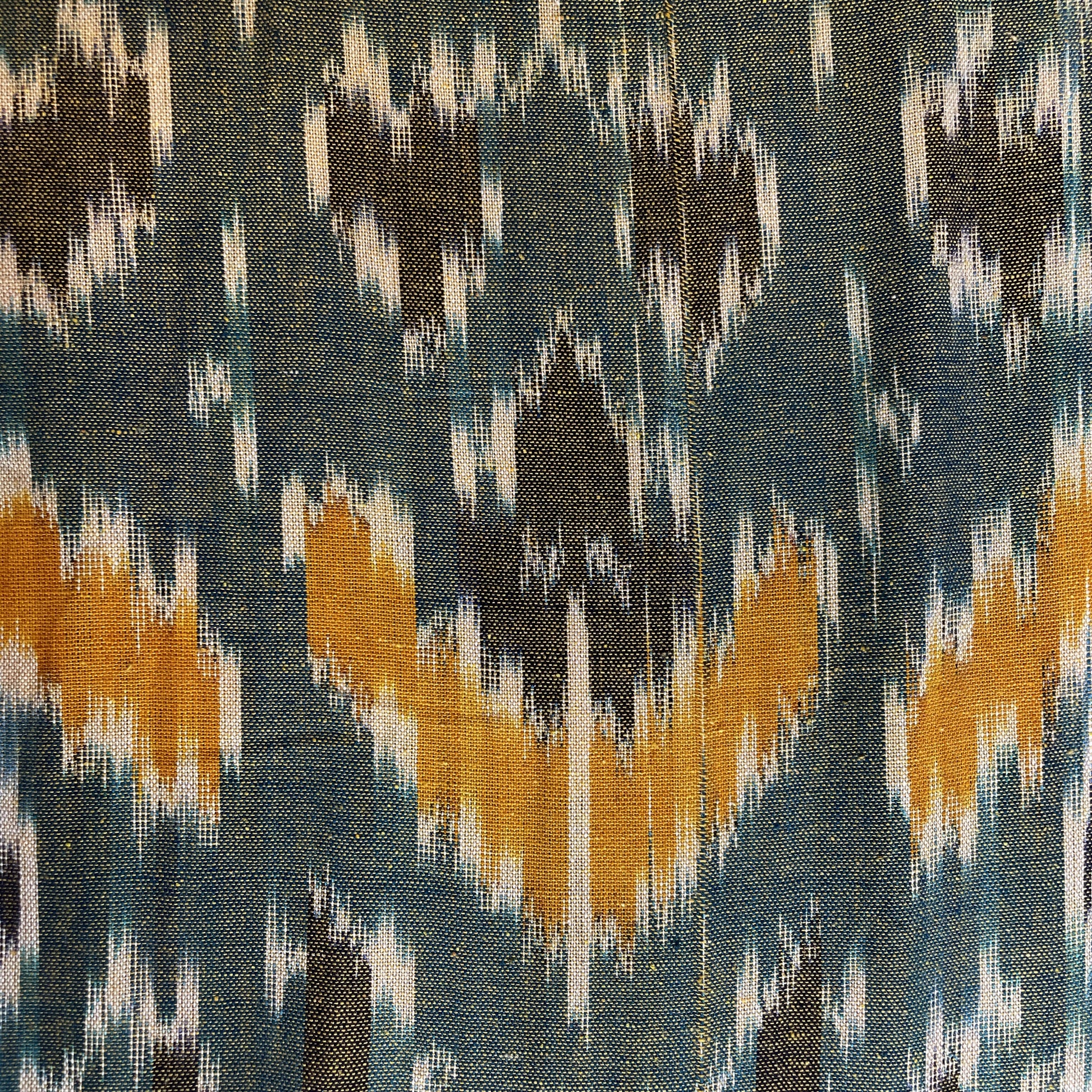 Olive Green Ikkat Print Cotton Fabric 18116
