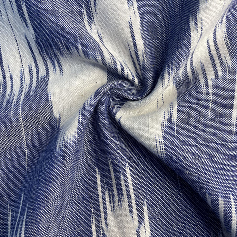Blue Ikkat Print Cotton Fabric 18118